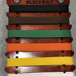 Martial Arts Wood Display Rack For Belts