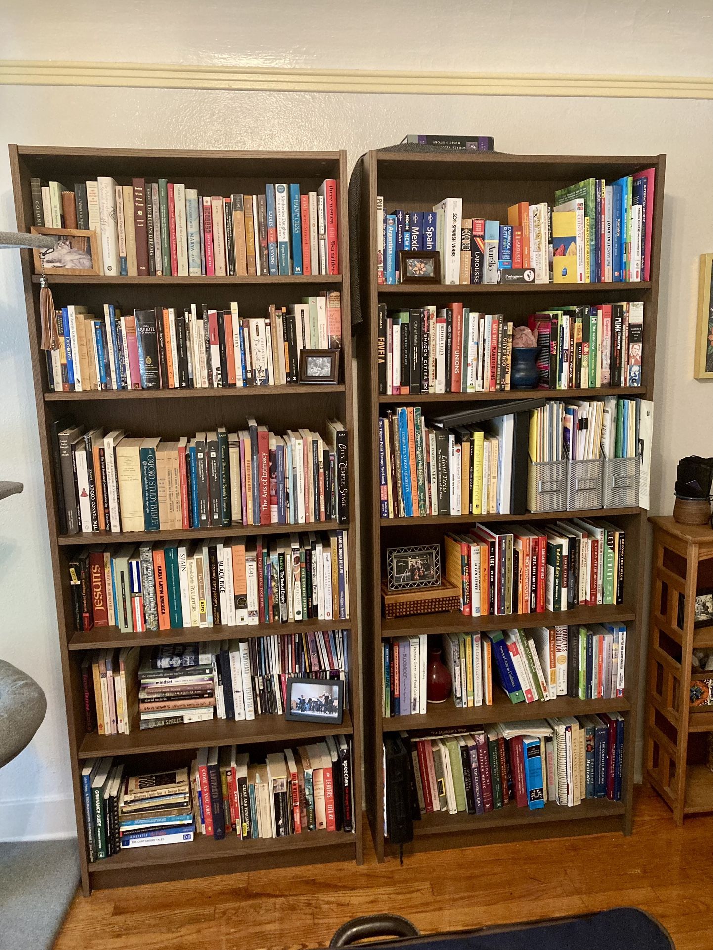 2 Dark Brown IKEA Billy Bookcases