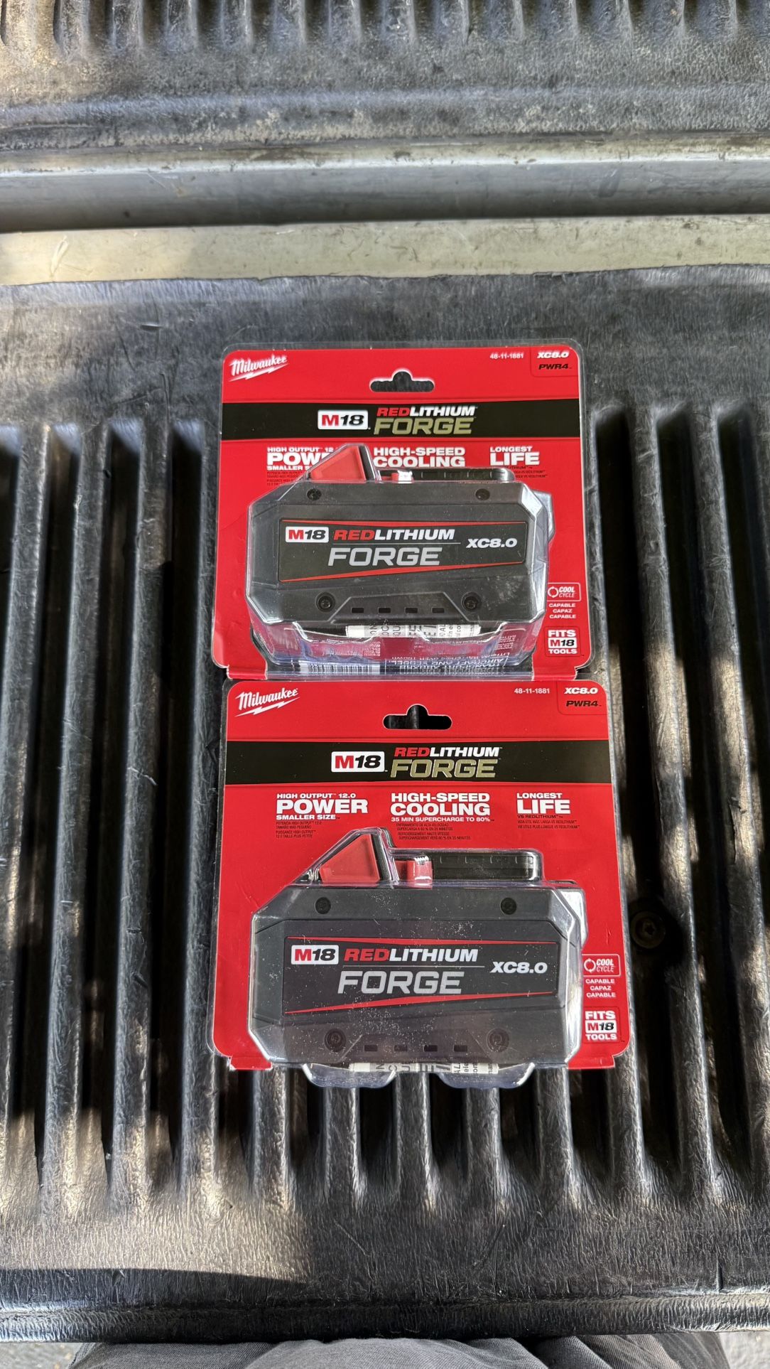Qty x2 Milwaukee Forge M18 XC8.0 Batteries BRAND NEW SEALED