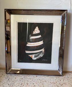Beautiful John Matthew Moore Framed Shell Giclee Print.