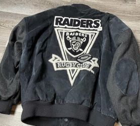 Vintage las vegas Oakland Raiders Rugby Club NFL Football Jacket Large