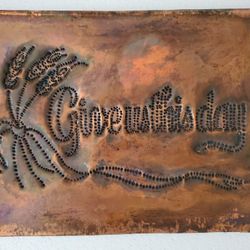 Copper Wall Art Give Us This Day Spiritual Prayer Religious Folk Country Western Home Decor Unique Gift