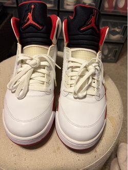 Jordan 5 Retro Fire Red Black Tongue (2013) Sz 12