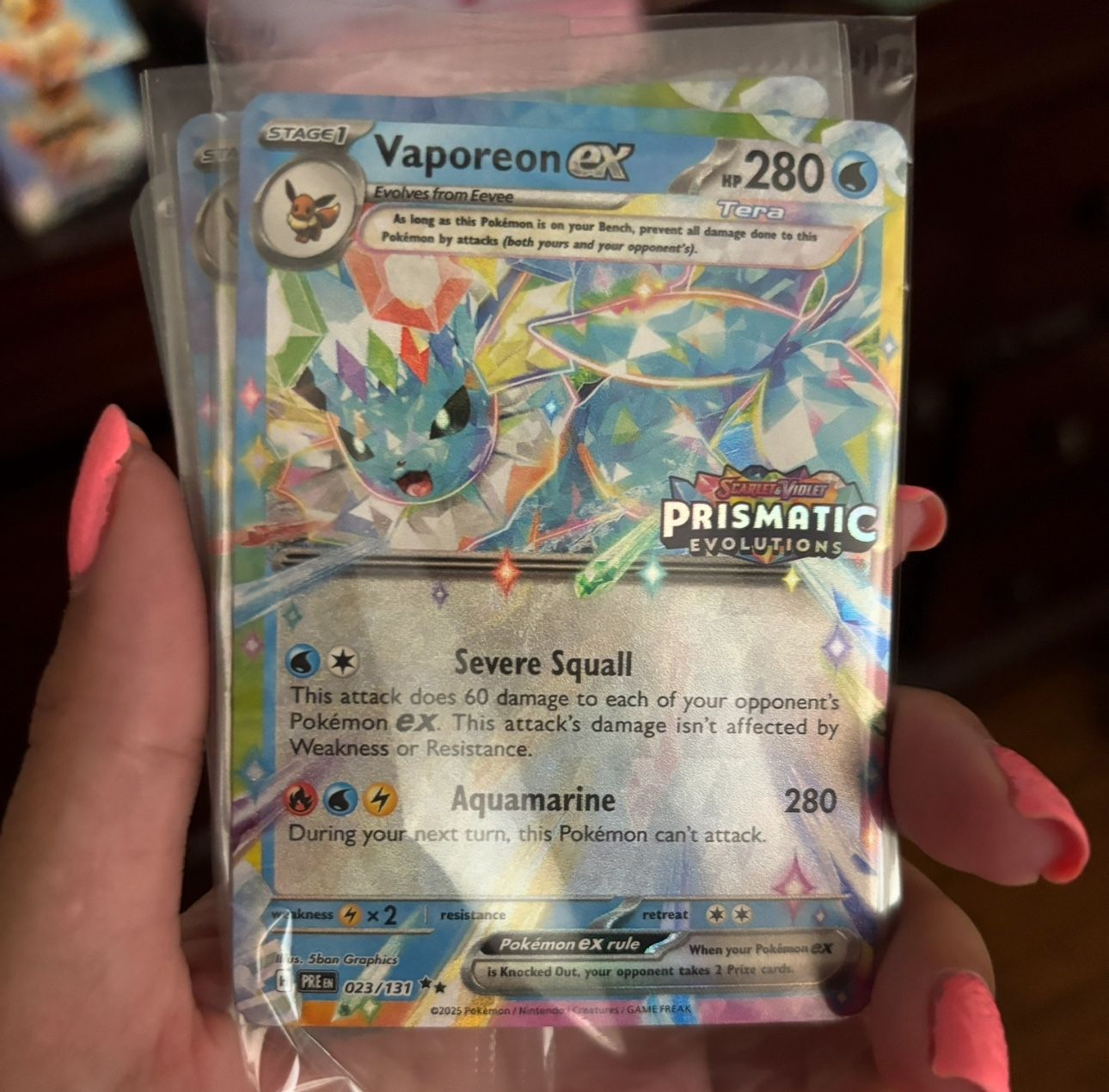 Pokemon Card Vapereon Ex