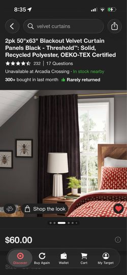 2pk 50”x63” Blackout Velvet Curtain Panels