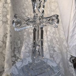 : Waterford Crystal 8" Standing Cross Figurine/Sculpture – Timeless Symbol of Faith. 