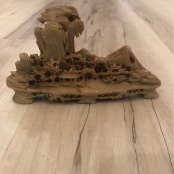 Soapstone Tan, 20 Century , Chinese , Landscapes Tree, House,mountains  About Inches 6x3 
