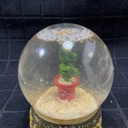 RARE 2006 Starbucks Topiary Gold Snow Globe