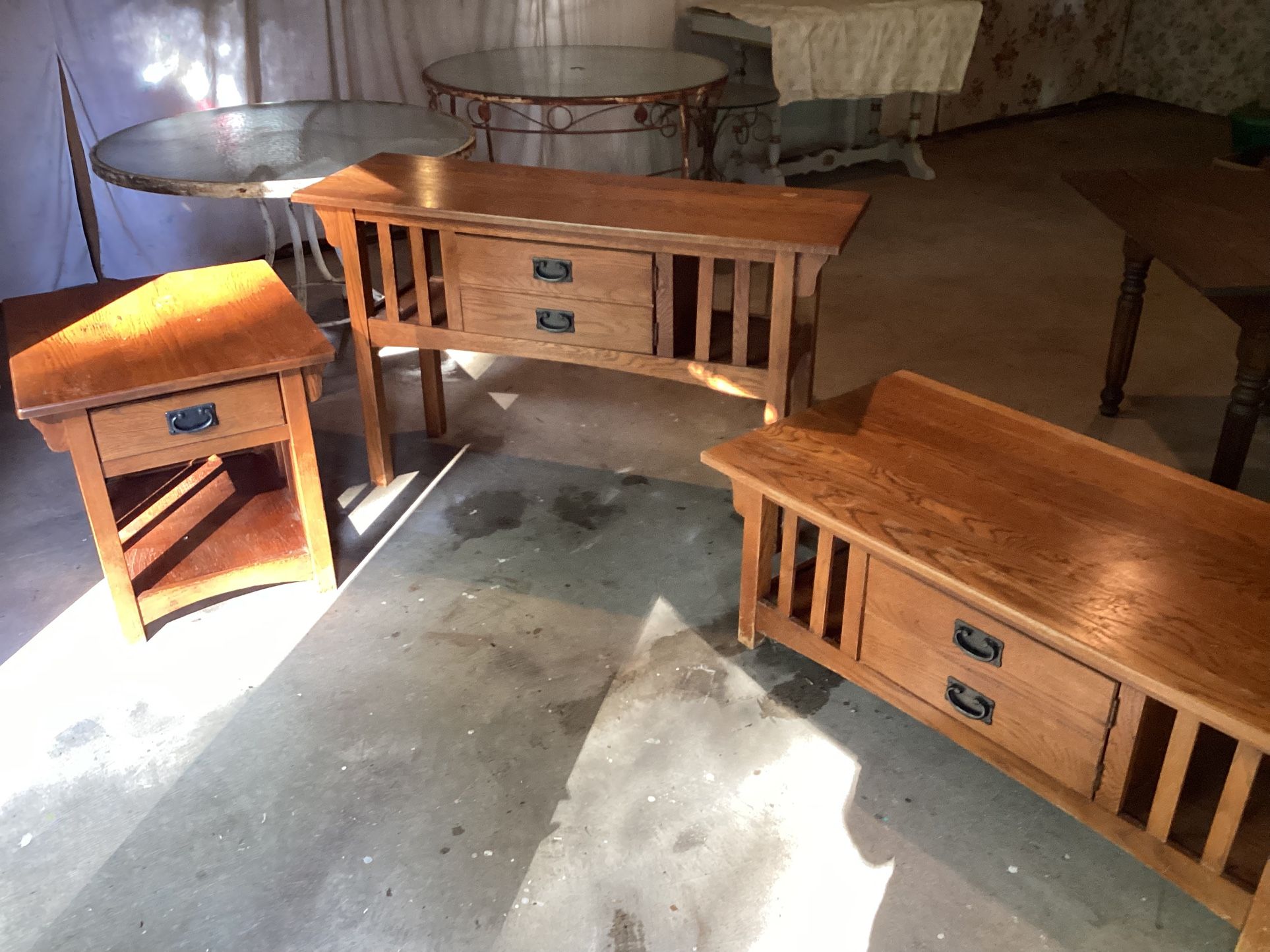 3 Piece Living Room Set End Table Coffee Table Console Table All Wood