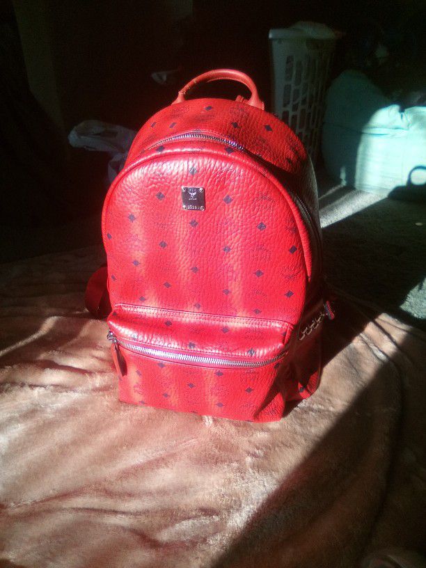 Mcm Red Backpack 