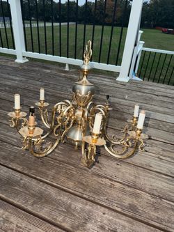 Brass Candelabra Chandelier 8-Arm