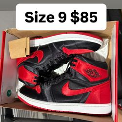 Jordan retro 1s satin bred size 9 men