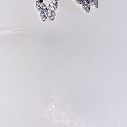 Silver Butterfly Drop Earrings Long
