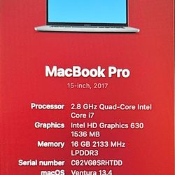 2017 MacBook Pro 15