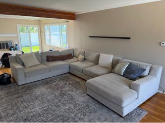 Light Gray L-Shaped Sectional - Living Spaces "Everett"