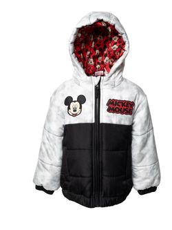 Disney Mickey Mouse Toddler Zip Up Winter Coat Puffer Jacket size 4- NWOT