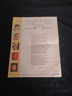 Rare Vintage Old 1948 Boy Scouts Annual Scouters' Banquet Program