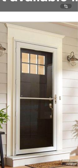 Andersen 2000 Series 32 in. × 80 in. White Universal Full View Retractable Aluminum Storm Door with Nickel Hardware