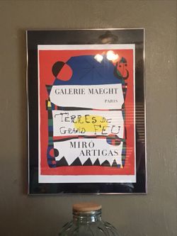 Glass / steel framed Miro Artigars original print.