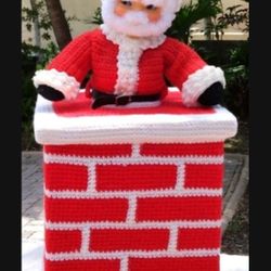 Santa Hand Crochet Knit 15in Tall