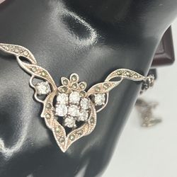 Vintage Silver Diamonds Necklace 