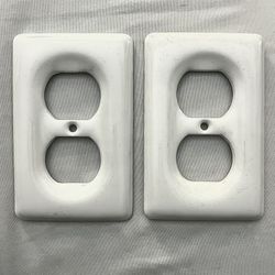 Vintage Electrical Outlet Ceramic Face Plate (2-Pack)