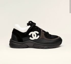 Black Chanel CC Logo Low-Top Sneakers