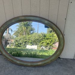 Vintage Oval Mirror Wall Decor 33”d