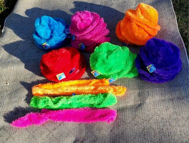 kids furry bucket style hats (entire lot)