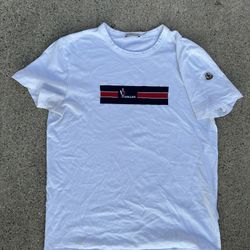 Moncler Tricolor Stripe Logo Tee