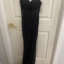 Black formal sparkly corset gown 