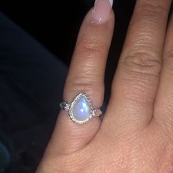 Moonstone And Sterling Silver Size 6 Ring