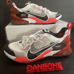 Nike Force Zoom Trout LTD TF White Crimson Men’s Size 9 CZ5916-105 Baseball Turf