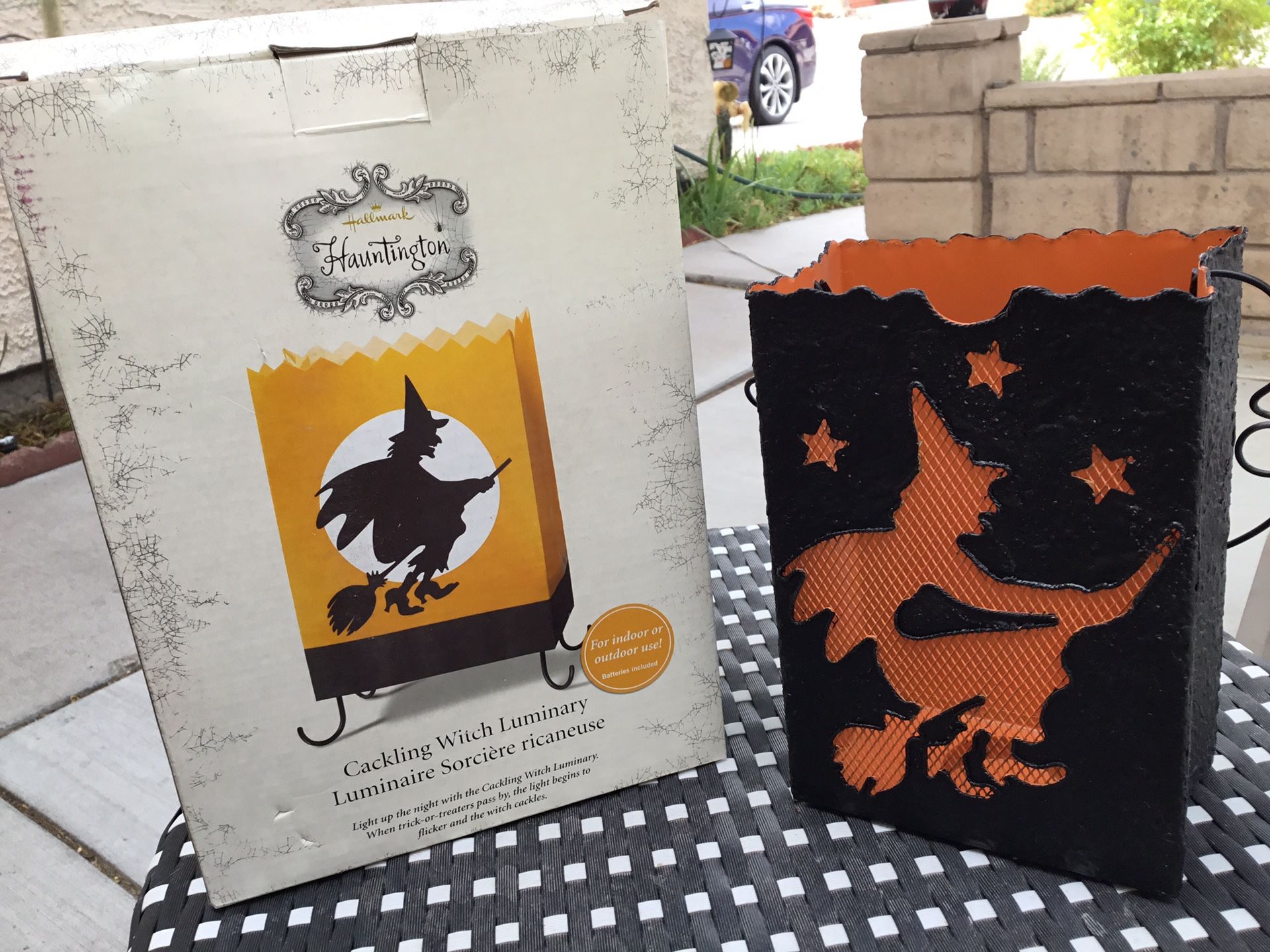 Halloween Witch Candle Holders Luminaries - Set Of 2 Decorations - Witch Cackles
