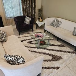  Living Room Set, Microfiber, 3 Pieces