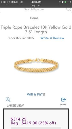 10k gold real bracelet with receipt $200 brand new