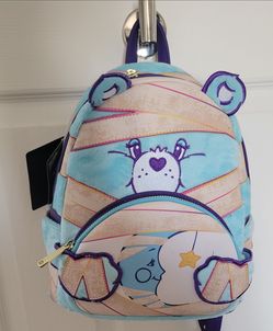 NEW WITH TAGS! Loungefly Care BearsBedtime Bear Mummy Mini Backpack! Glow In The Dark