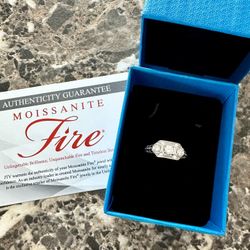 Moissanite 3 Stone Ring