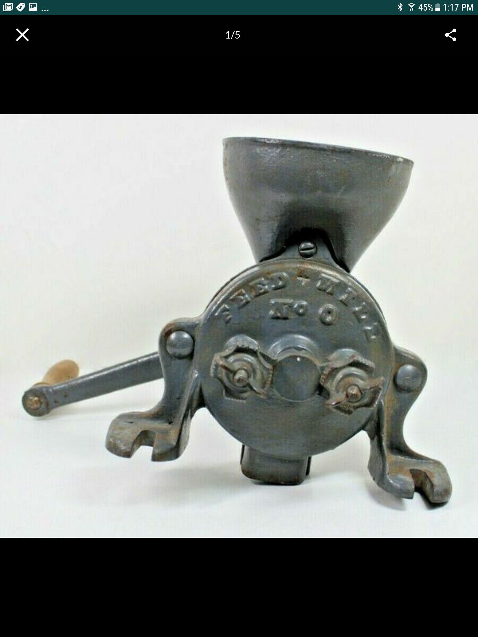 Vintage Wilson Brothers Feed Mill No #0 Cast Iron Grinder