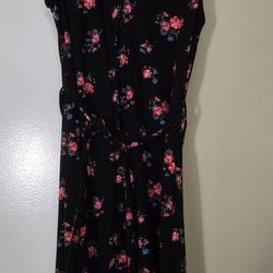 Black Floral Dress Size S