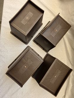Heavy-Duty Rectangular Furniture & Bed Risers, 4-Pack – Brown