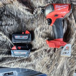 New Milwaukee M18 FUEL Surge 1/4" Impact With 2 New 3 AH Batterys