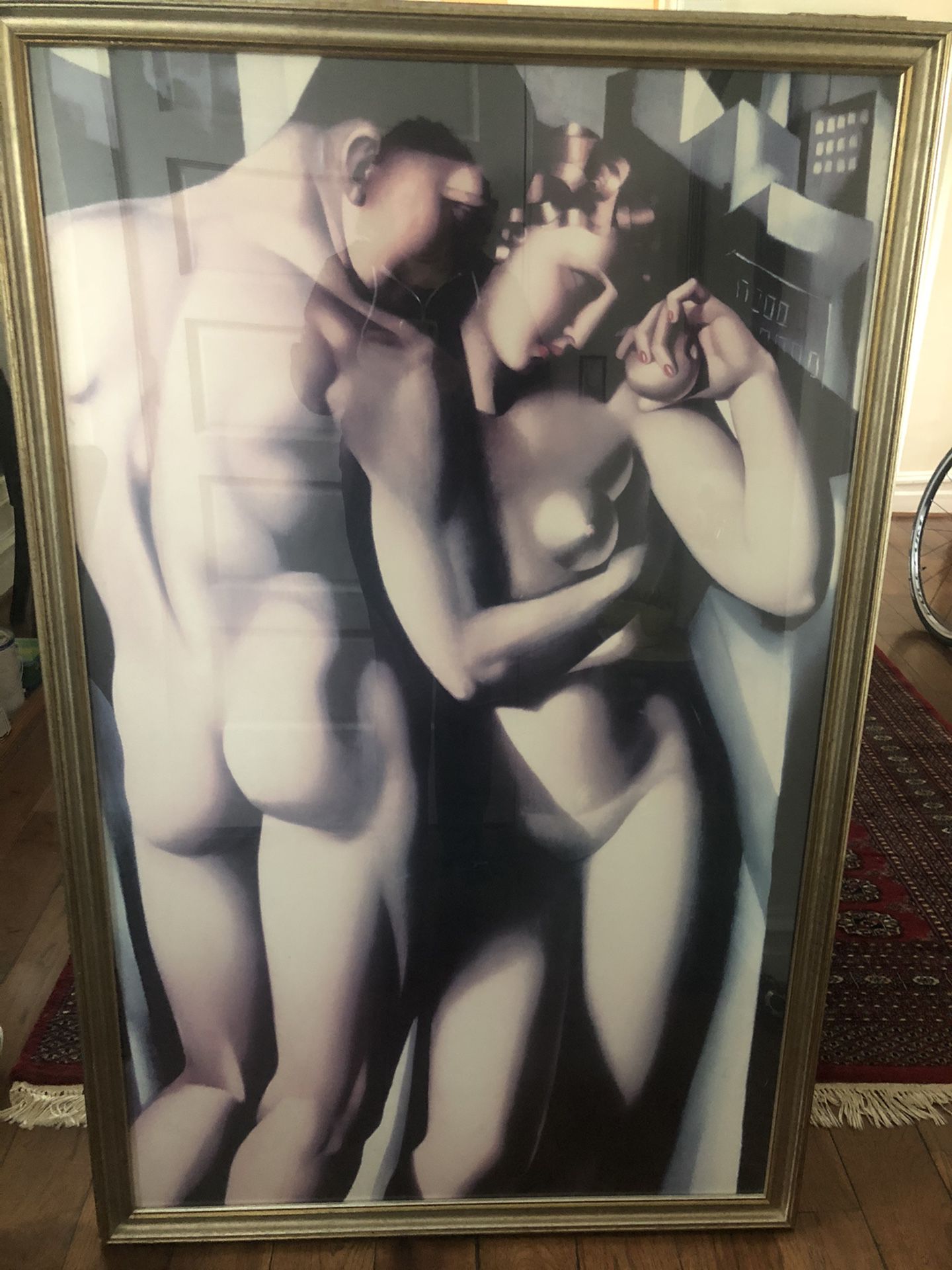 Adam and Eve framed print (35x55 / Art Deco statement piece