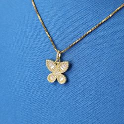 Moissanite butterfly Pendant 