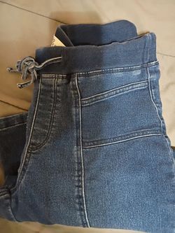 Blue Denim Jogger Jeans with Elastic Waistband