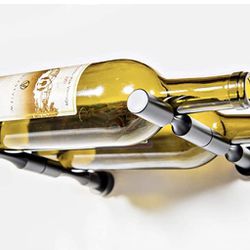 Modern  Metal Wine Bottle Rack & Vacuum Saver Stopper-New! - 