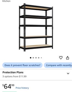 5-Tier Black Metal Storage Shelving Unit