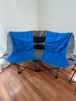 Double Folding Camp Chair with Cup Holders
