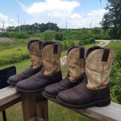 Justin Boots   2 Pairs.    10 1/2  And   71/2