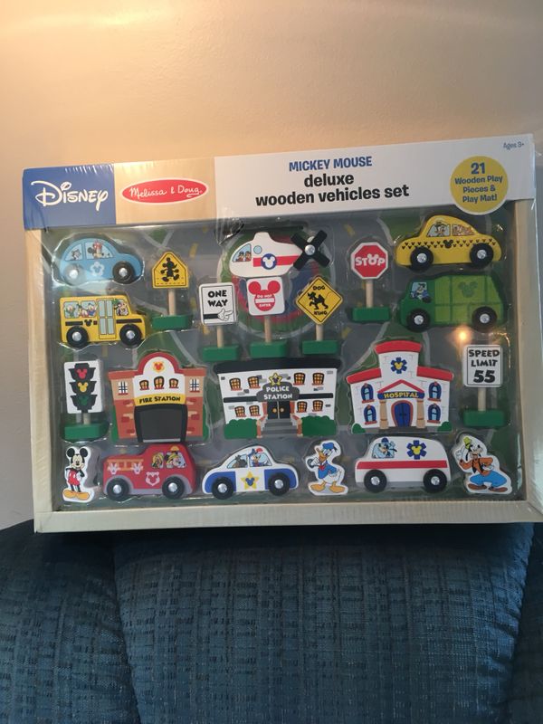 Brand New Melissa & Doug Mickey Mouse Deluxe Wooden Vehicles Set and ... Brand New Melissa & Doug Mickey Mouse Deluxe Wooden Vehicles Set and ...